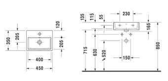 КЕРАМИЧЕСКАЯ РАКОВИНА 45 СМ DURAVIT VERO AIR (0724450027)