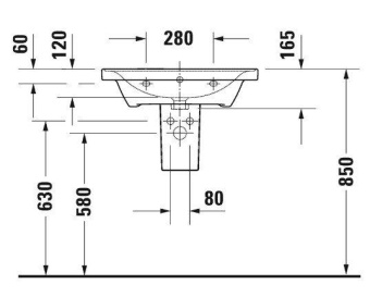 РАКОВИНА 65Х48СМ DURAVIT D-NEO, БЕЛЫЙ (2367650000)