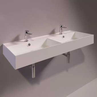 КЕРАМИЧЕСКАЯ РАКОВИНА 121 CМ SIMAS AGILE, MATTE WHITE (AG 121D)