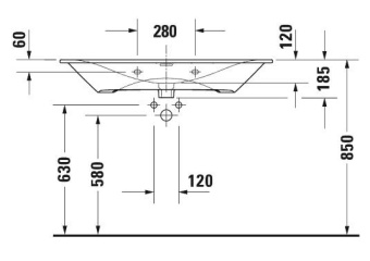 РАКОВИНА 103Х49 СМ DURAVIT VIU, БЕЛЫЙ (2344100000)