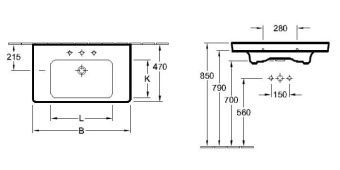 РАКОВИНА 100Х48 VILLEROY&BOCH SUBWAY 2.0, WHITE ALPIN (71751G01)