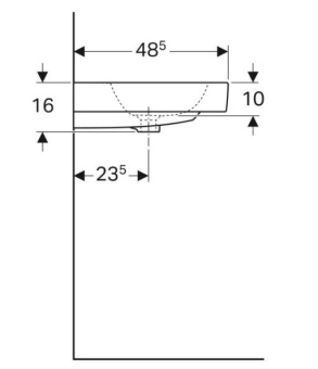 РАКОВИНА ПОДВЕСНАЯ ДВОЙНАЯ 1200 ММ GEBERIT ICON, БЕЛЫЙ (124120000)