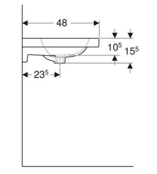 РАКОВИНА ПОДВЕСНАЯ ДВОЙНАЯ 1200 ММ GEBERIT ICON LIGHT, БЕЛЫЙ (501.838.00.7)