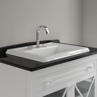 РАКОВИНА ВСТРАИВАЕМАЯ 63Х52,5 VILLEROY&BOCH HOMMAGE, PURE BLACK (7102A1R7)
