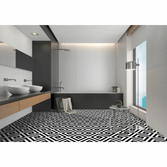 MAYOLICA DISTRICT LINES BLACK 20X20