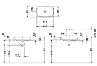 КЕРАМИЧЕСКАЯ РАКОВИНА 60 СМ DURAVIT HAPPY D.2 (2314600000)
