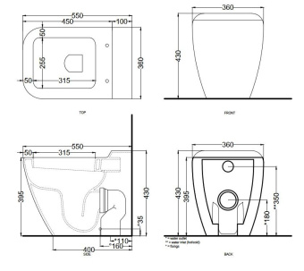 УНИТАЗ НАПОЛЬНЫЙ CIELO SHUI, ЧЕРНЫЙ (SHVA-N)