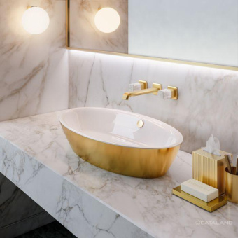 КЕРАМИЧЕСКАЯ РАКОВИНА 70 СМ CATALANO GOLD&SILVER, GOLD/WHITE (170VLNBO)