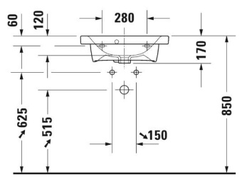 РАКОВИНА 55Х40 СМ DURAVIT DURASTYLE, БЕЛЫЙ (2337550000)