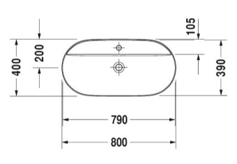 РАКОВИНА 80Х40 СМ DURAVIT LUV, БЕЛЫЙ МАТОВЫЙ (0380802600)