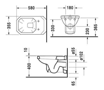 ПОДВЕСНОЙ УНИТАЗ DURAVIT 1930 (0182090000)