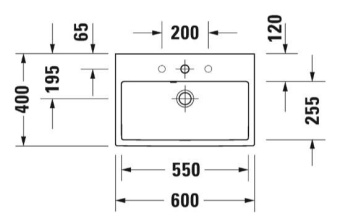 РАКОВИНА 60Х40 СМ DURAVIT VERO AIR, БЕЛЫЙ (2368600027)