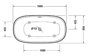 ВАННА КАМЕННАЯ DURAVIT ZENCHA 160Х85 СМ, БЕЛАЯ (700462000000000)