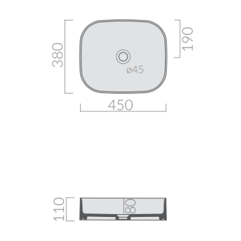 РАКОВИНА 45Х38 СМ GALASSIA SMART B, БЕЛЫЙ (7406)