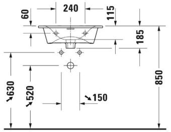 РАКОВИНА 53Х43 СМ DURAVIT VIU, БЕЛЫЙ (2344530000)