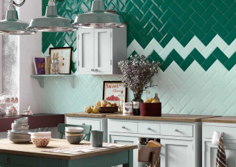 GOLDEN TILE METROTILES GREEN 10X20X0,7
