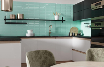 GOLDEN TILE METROTILES LIGHT BLUE 10X20X0,7