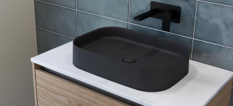 РАКОВИНА 55Х38 СМ GALASSIA SMART B, ЧЕРНЫЙ МАТОВЫЙ (7402NEMT)