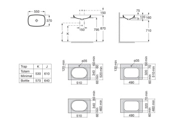 ВРЕЗНАЯ РАКОВИНА ROCA INSPIRA SOFT 550X370 (A327504000)
