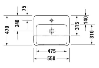 РАКОВИНА 55Х47 СМ DURAVIT QATEGO, БЕЛЫЙ (0399550000)