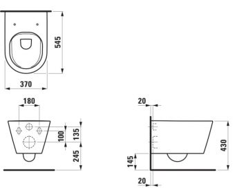 ПОДВЕСНОЙ БЕЗОБОДКОВЫЙ УНИТАЗ LAUFEN KARTELL, БЕЛЫЙ (H8203370000001)