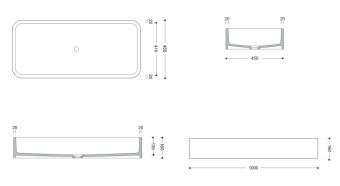 КЕРАМИЧЕСКАЯ РАКОВИНА 100 СМ AXA COSA (86410)