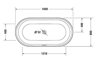 ВАННА КАМЕННАЯ DURAVIT SOLEIL BY STARCK 160Х80 СМ, БЕЛАЯ (700516000000000)