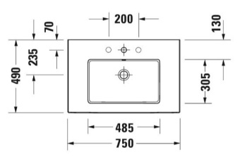 РАКОВИНА 75Х49 СМ DURAVIT WHITE TULIP, БЕЛЫЙ (2363750000)