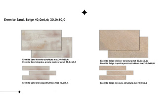 PARADYZ EREMITE BEIGE КЛИНКЕРНАЯ ФАСАДНАЯ ПЛИТКА МАТ 40X6,6