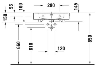 РАКОВИНА 60Х48 СМ DURAVIT SOLEIL BY STARCK, БЕЛЫЙ (2377600000)