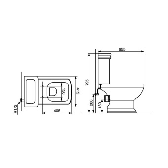 УНИТАЗ-КОМПАКТ DEVIT RETRO С СИДЕНЬЕМ SOFT CLOSE (3010127)