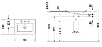 КЕРАМИЧЕСКАЯ РАКОВИНА 60 СМ DURAVIT 2ND FLOOR (0347600000)