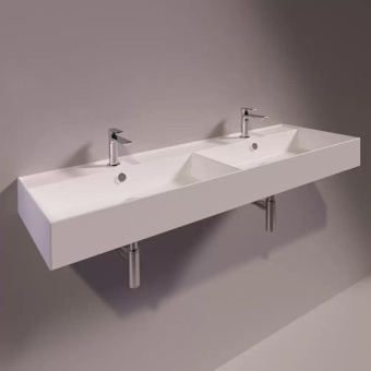 КЕРАМИЧЕСКАЯ РАКОВИНА 141 CМ SIMAS AGILE, MATTE WHITE (AG 141D)