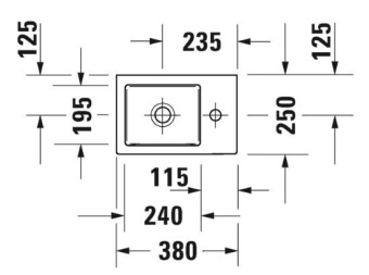 РАКОВИНА 38Х25 СМ DURAVIT VERO AIR, БЕЛЫЙ (0724380000)