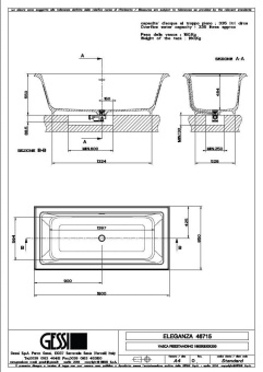 ВАННА КАМЕННАЯ GESSI ELEGANZA 180 СМ (46715)