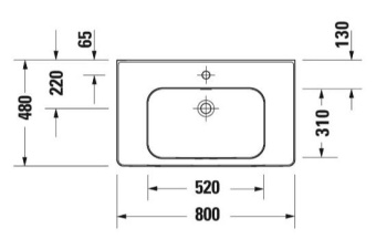РАКОВИНА 80Х48 СМ DURAVIT SOLEIL BY STARCK, БЕЛЫЙ (2377800000)