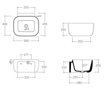 РАКОВИНА ПОДВЕСНАЯ 50Х45,5 СМ GALASSIA LOLA, БЕЛЫЙ МАТОВЫЙ (7501MT)