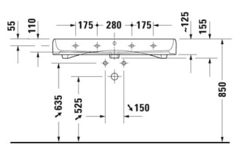 РАКОВИНА 100Х47 СМ DURAVIT QATEGO, БЕЛЫЙ (2382100060)