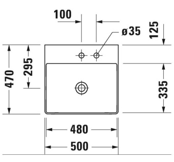 РАКОВИНА 50Х47 СМ DURAVIT DURASQUARE, БЕЛЫЙ (2353500071)