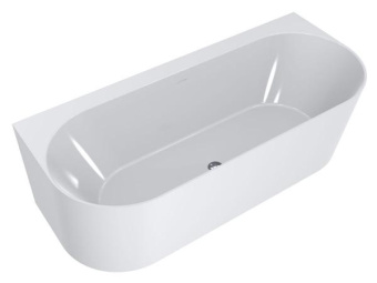 ВАННА ПРИСТЕННАЯ КАМЕННАЯ MIRAGGIO BALI 170X75 СМ, БЕЛАЯ (0000262)