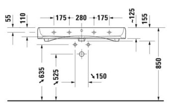 РАКОВИНА 100Х47 СМ DURAVIT QATEGO, БЕЛЫЙ (2382100027)