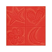 PAMESA AGATHA CUATRO RELIEVE CARMIN 20x20