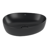 РАКОВИНА НАКЛАДНАЯ АССИМЕТРИЧНАЯ 51Х40 СМ VILLEROY&BOCH ANTAO, PURE BLACK (4A7351R7)