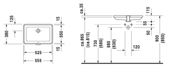 КЕРАМИЧЕСКАЯ РАКОВИНА 52,5 СМ DURAVIT 2ND FLOOR (0316530000)