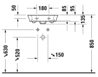 РАКОВИНА 45Х33 СМ DURAVIT WHITE TULIP, БЕЛЫЙ (0737450070)
