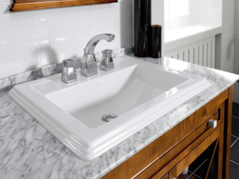 РАКОВИНА ВСТРАИВАЕМАЯ 63Х52,5 VILLEROY&BOCH HOMMAGE, PURE BLACK (7102A1R7)