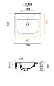 КЕРАМИЧЕСКАЯ РАКОВИНА 60 СМ CATALANO SFERA (160SFN00)