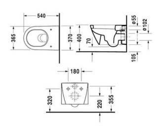 ПОДВЕСНОЙ УНИТАЗ DURAVIT STARCK 2 (2534090000)