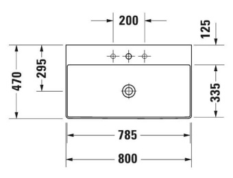 РАКОВИНА 80Х47 СМ DURAVIT DURASQUARE, БЕЛЫЙ (2353800071)