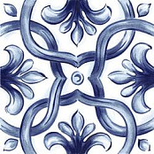 RAGNO AMURI DECORO MAIOLICA TAPPETO 2 GLOSSY RC8H 20X20